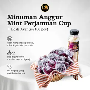Minuman Perisa Anggur Mint Perjamuan Kudus Cup Hosti Ayat Last Supper Tanpa Alkohol Praktis Higienis Ibadah Gereja Rumah Isi 100 Pcs