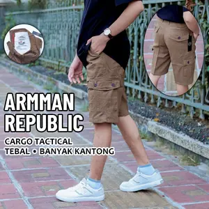 Celana Cargo Tactical Pendek Pria – Bahan Tebal Premium | Banyak Kantong | Santai & Outdoor By ARMMAN REPUBLIC