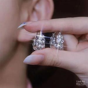 Khuyên Tai Vòng Tròn Zircon Siêu Lấp Lánh Kiểu Khóa Tai - Mẫu Mới Trending Hot, Phong Cách Độc Đáo Thời Trang, Phù Hợp Mọi trang phục, Sang Trọng Cao Cấp, Phụ Kiện Nữ Tinh Tế