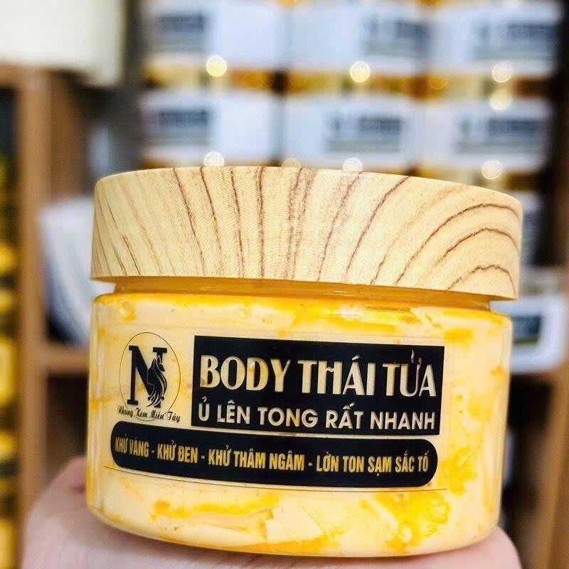 Body Cốt Thái Tửa(Trắng Nhanh- Khử Vàng - Khử Thâm Ngâm Đen Chai Lì - Sạm Sắc Tố Da Lờn Kem [Nhung Kem Miền Tây] - Chất kem mềm dẻo dễ thoa thấm(Có Tẩy Nhẹ Từ Phôi Kem, Không BNL)
