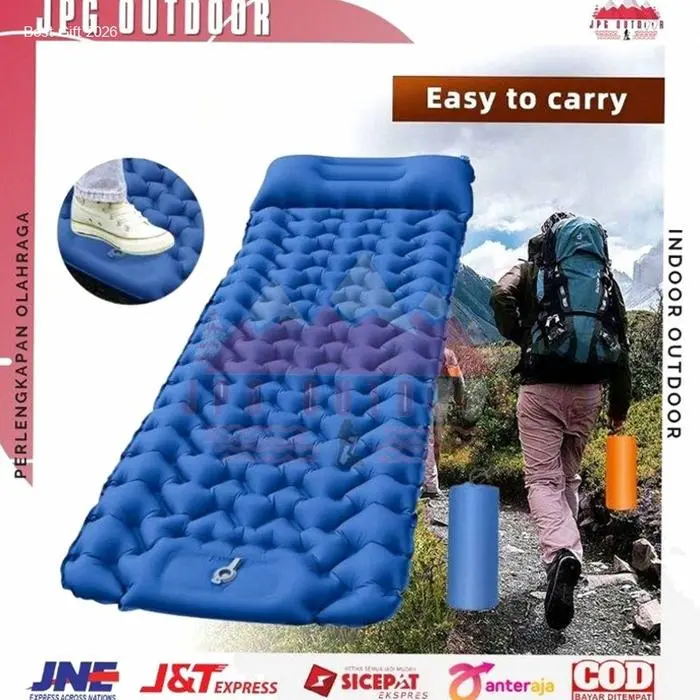 Kasur Angin Portable Matras Camping Outdoor Travel Inflatable Bed Pillow Praktis Nyaman Ringan Mudah Dibawa