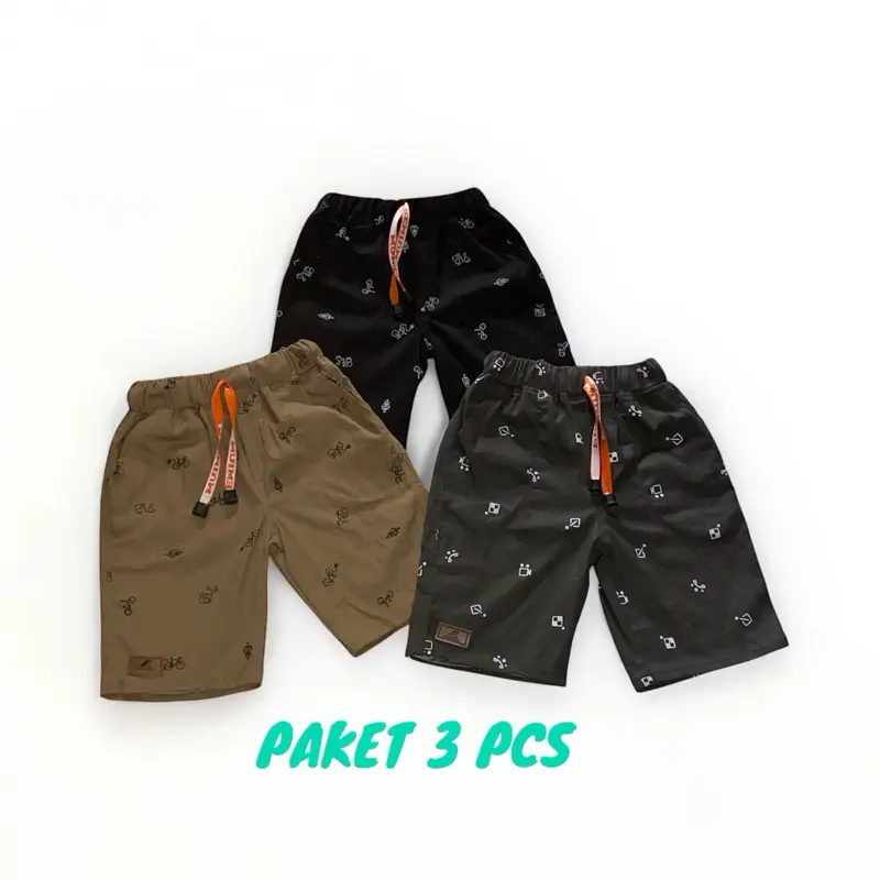PROMO PAKET 3 PCS CELANA MOTIF ANAK LAKI-LAKI 1-12 TAHUN BAHAN KATUN STRETT MELAR