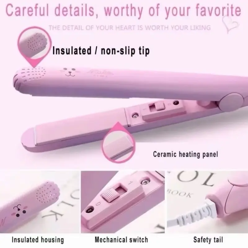 Catok rambut karakter 2in1 | catok mini 2in1 20w | catokan keriting lurus portable | banyak warnaa 5