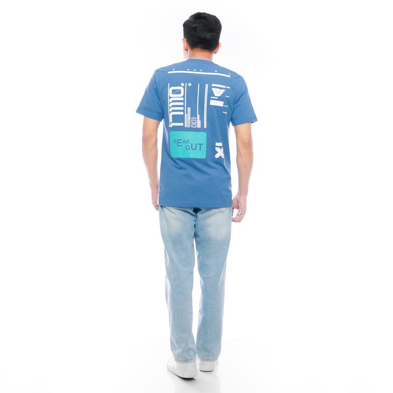 Freakout T-shirt Kaos Unisex Reguler-Big Size Jumbo M-L-XL-2XL-3XL-4XL Cotton Combed 24s Distro Pria Warna Steel Blue Abu Baju Nyaman Sablon Katun Pendek Panjang Stiker 1