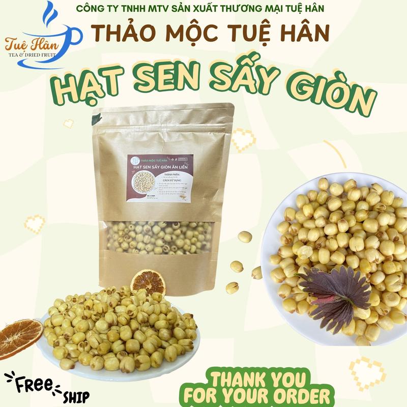 [TUỆ HÂN] HẠT SEN SẤY GIÒN KHÔNG ĐƯỜNG ĂN LIỀN, GIÒN RỤM, BÙI NGỌT THANH TỰ NHIÊN, ĂN VẶT RẤT TỐT organic, gói 500g 200g, 1kg - TUỆ HÂN ĐÃI KHÁCH BIẾU TẶNG QUÀ TẾT