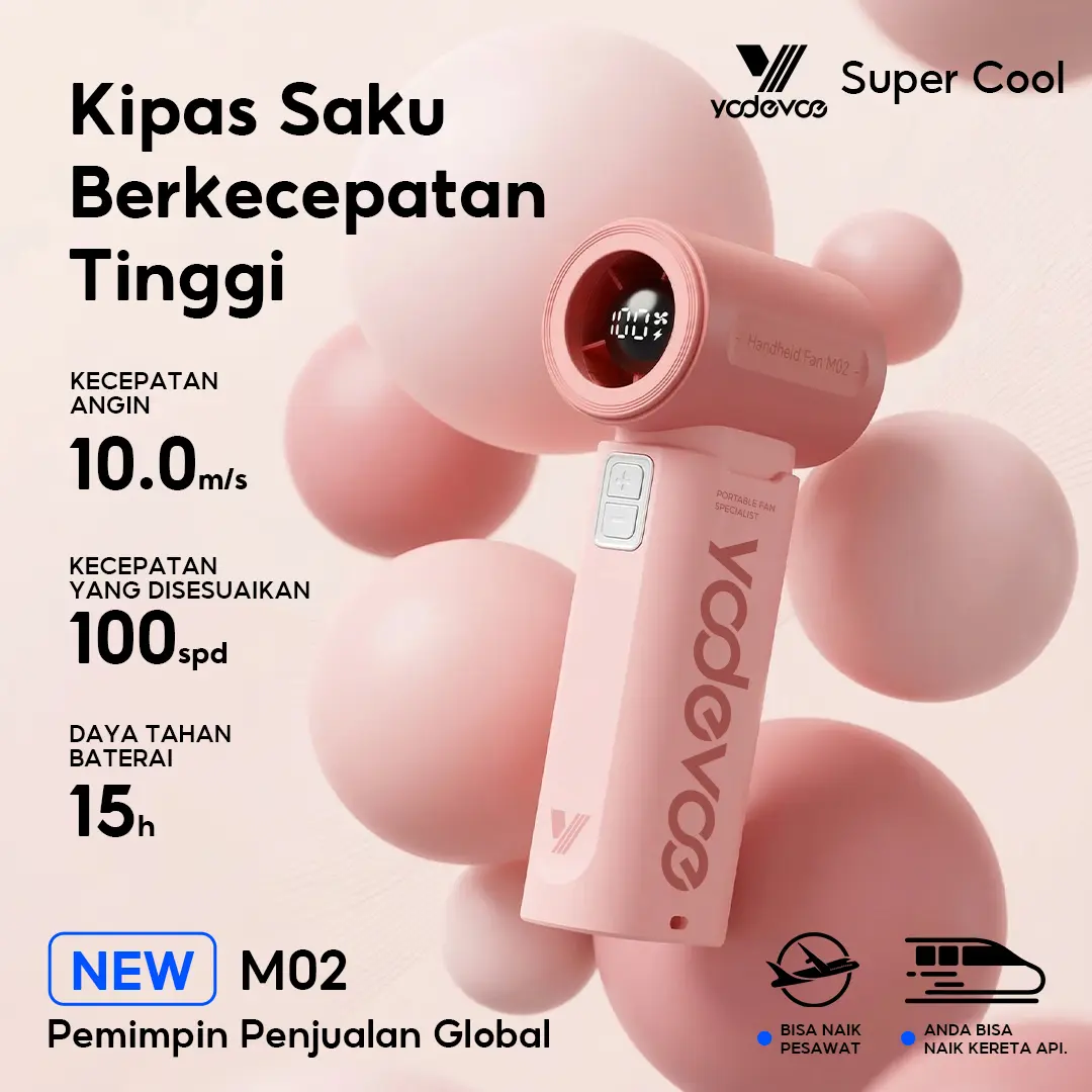 Yodevoe M02 Mini kipas 100 Gear Wind High-speed kipas angin Adjustable Turbo kipas tangan