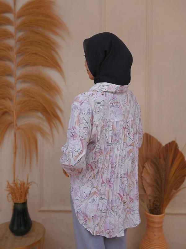 Melia Blouse Plisket. Cringkle Airflow Motif Abstrak. 2