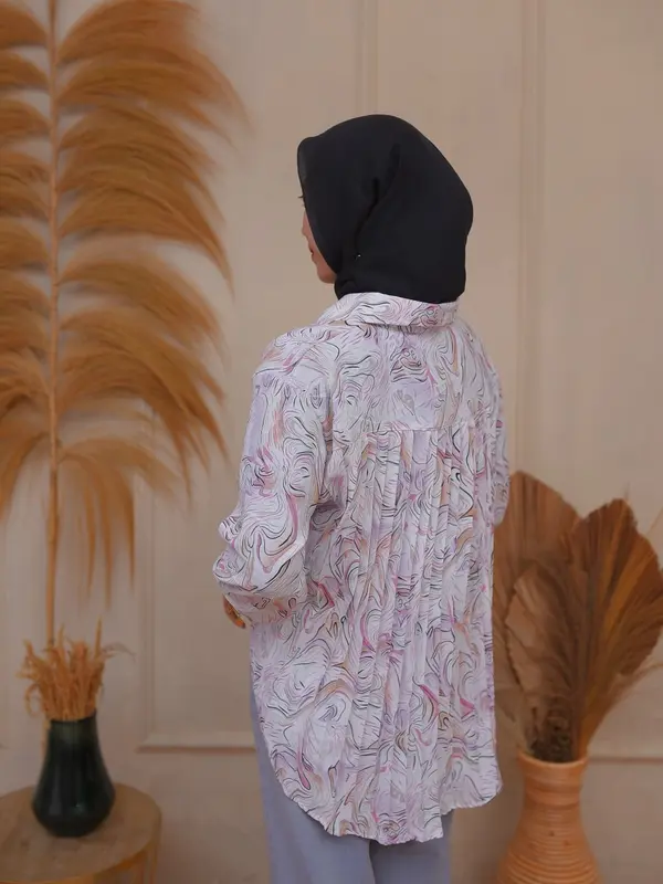 Melia Blouse Plisket. Cringkle Airflow Motif Abstrak. 2