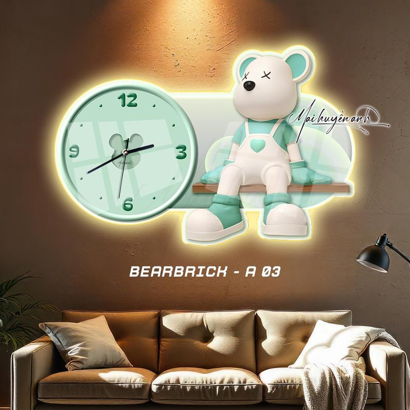Đồng hồ - GẤU BEARBRICK - Trang trí decor phòng, đồng hồ trang trí nhà cửa, quà tặng, đồng hồ treo tường. 8