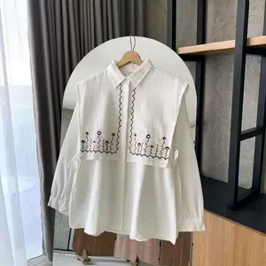 KEMEJA WANITA LUNA BORDIR PITA OVERSIZE KATUN GRATIS ONGKIR KEMEJA WANITA BORDIR