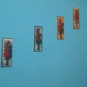 1 HARI JADI 3 Pcs Hiasan Dinding Estetik 3D Gambar Bunga ukuran 10x30cm