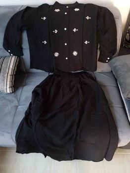 Product Review of CLARA One Set Wanita Payet Mewah Linen Setelan Atasan Rok Kekinian from C**a 1