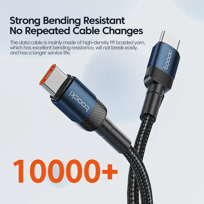 Dây sạc loại C, Toocki, Cáp PD 100W USB C sang Type C, Cáp sạc nhanh 5A, Tương thích với Samsung S21, S20, S10, Huawei, Xiaomi, Redmi Note 8 Pro, MacBook, iPad Pro và máy tính xách tay. 5