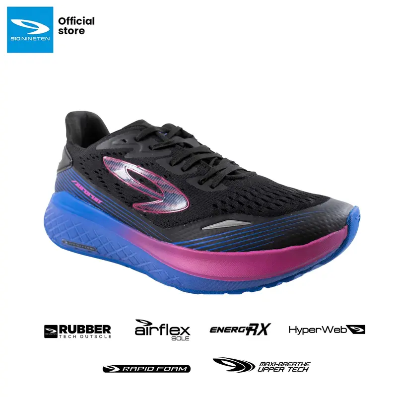 910 Nineten AURORUN Sepatu Lari - Hitam/Biru/Ungu Olahraga  Running Outdoor 0