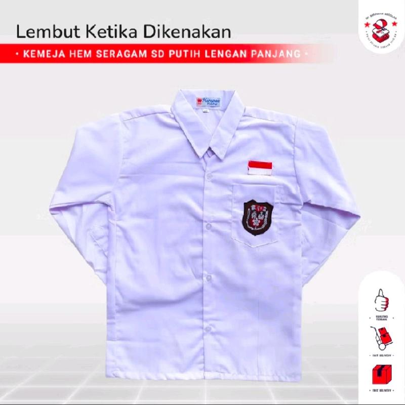 BAJU SERAGAM PUTIH SEKOLAH SD/SMP/SMA/SMK LENGAN PANJANG 1