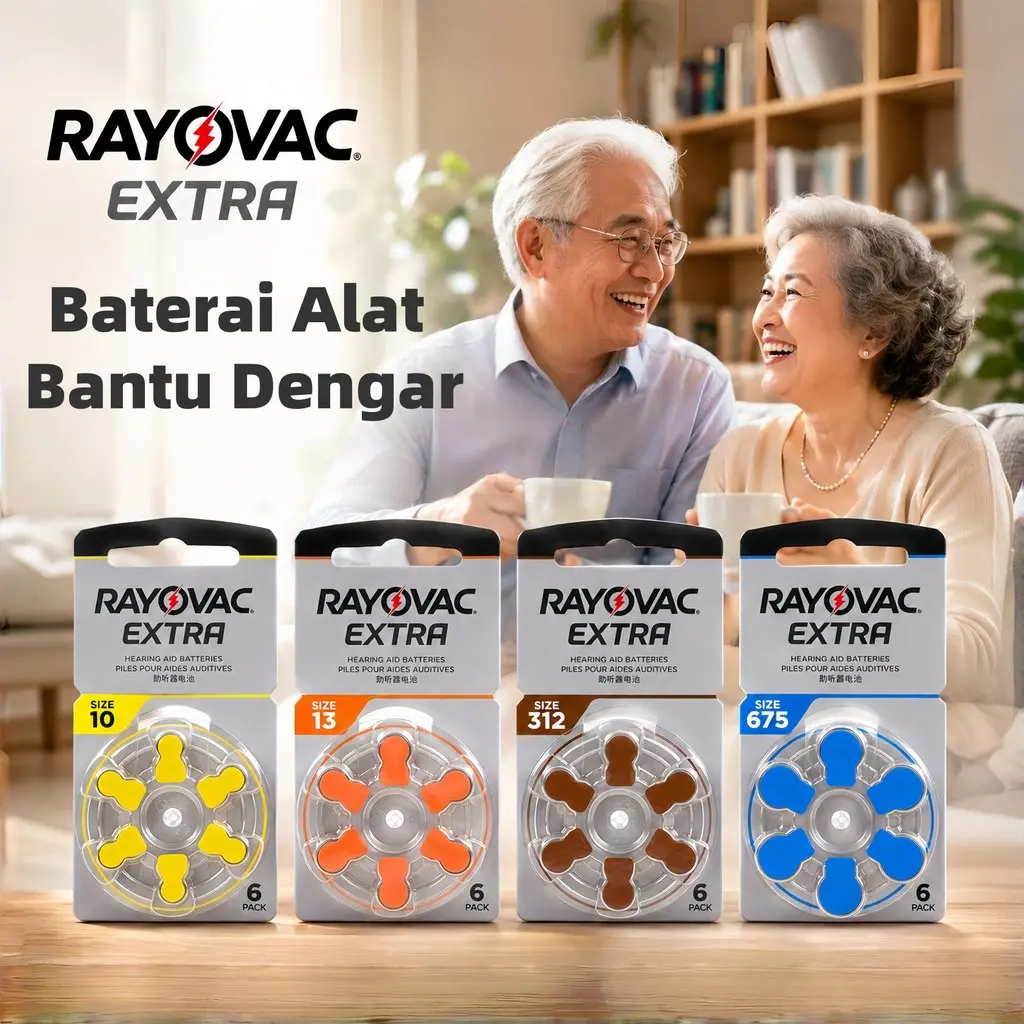 6Pcs Baterai Alat Bantu Dengar A10/A312/A675/A13 Seri Universal, Baterai Hearing Aid Cocok Phonak Widex Siemens
