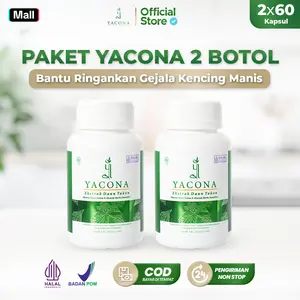 Yacona Paket 2 Botol Yacona Original Ekstrak Daun Yakon 2x60 Kapsul untuk Kontrol Angka Gula Tinggi Herbal BPOM Halal