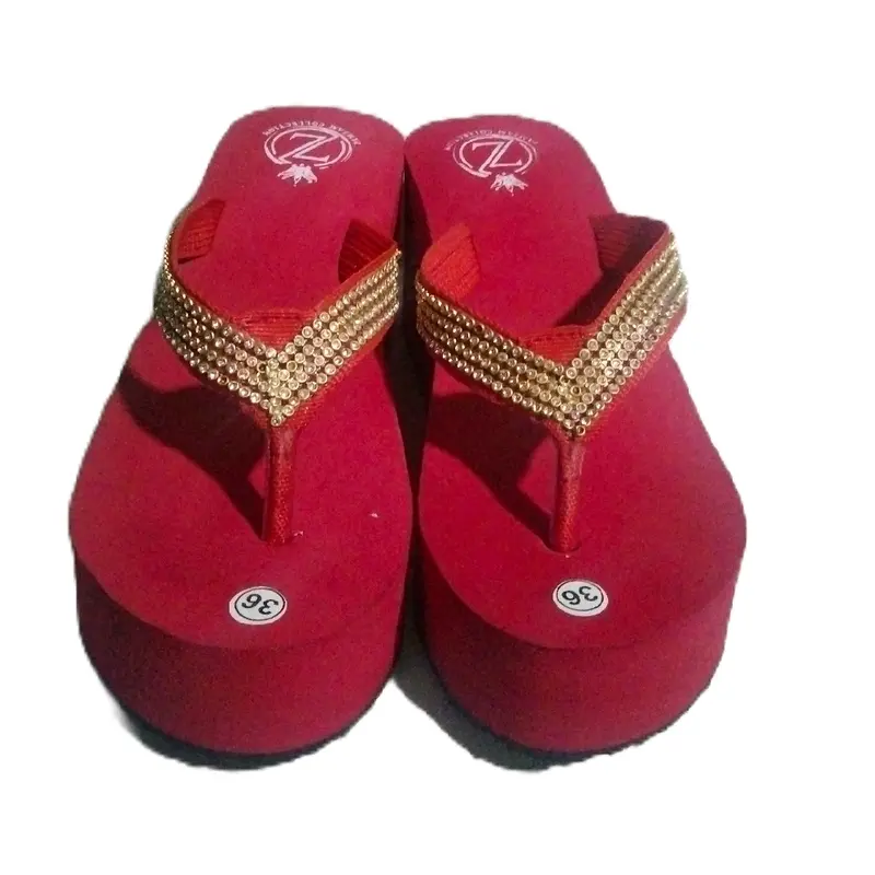 sandal wedges 8cm jepit kecil payet mutiara Wanita. 4