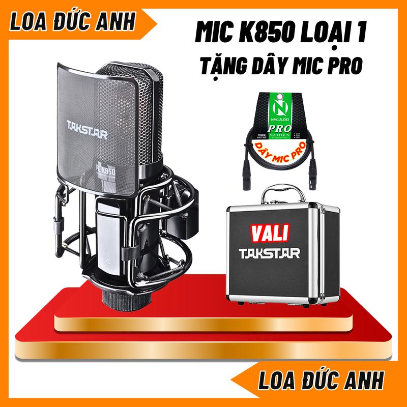 HÀNG LOẠI 1 Mic Thu Âm PC K850 Cao Cấp Sử Dụng Nguồn 48V Tặng Kem Dây Mic XLR Kết Hợp Sound Card Và Mixer
