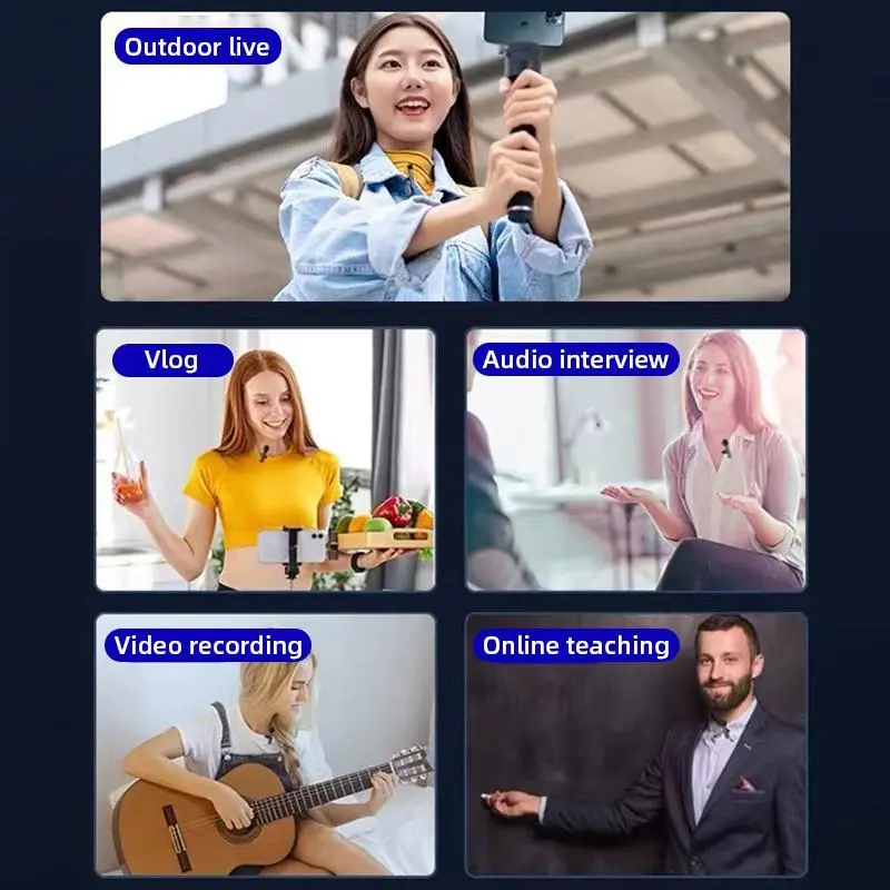 Micro Không Dây Mini Lavalier, Seanuo, Cầm Tay, Thích Hợp Để Vlog, Ghi Âm Âm Thanh Và Video, Tương Thích Với IPhone, Android, Trò Chơi Trực Tiếp, Thiết Kế Di Động, Có Type-C Và Lightning. 7