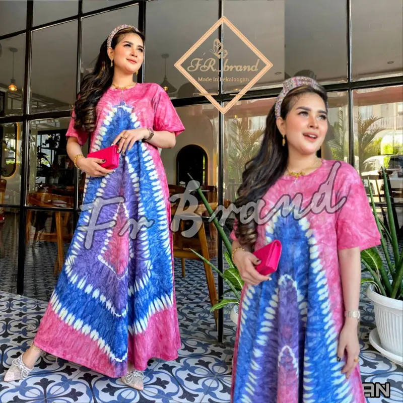 DASTER KAOS KATUN JUMBO LENGAN PENDEK HOMEDRESS PANJANG BUSUI ADEM Wanita Bumil Motif abstrak 5