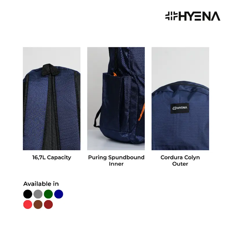 HYENA - Ransel Tas Polos Simply Backpack Collyn S Series Premium Pria Wanita Sekolah Kuliah Kerja (AF87) 2