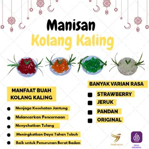 Manisan Kolang Kaling Paket BUNDLING 4 VARIAN RASA STROWBERY PANDAN JERUK DAN ORIGINAL BERAT 1KG Cocok untuk Variasi Rasa