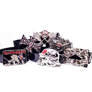 IKAT PINGGANG KULIT KEPALA BESI MOTIF TENGKORAK MODEL RANDOM - KEPALA-METAL+JAVARINO 11-20 2