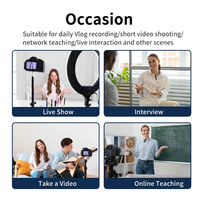 Product Introduction of Micro không dây Lavalier, dành cho giao diện Apple, Thích hợp để ghi video trực tiếp trên điện thoại di động, không dây mic  m2 micro  lavalier 2