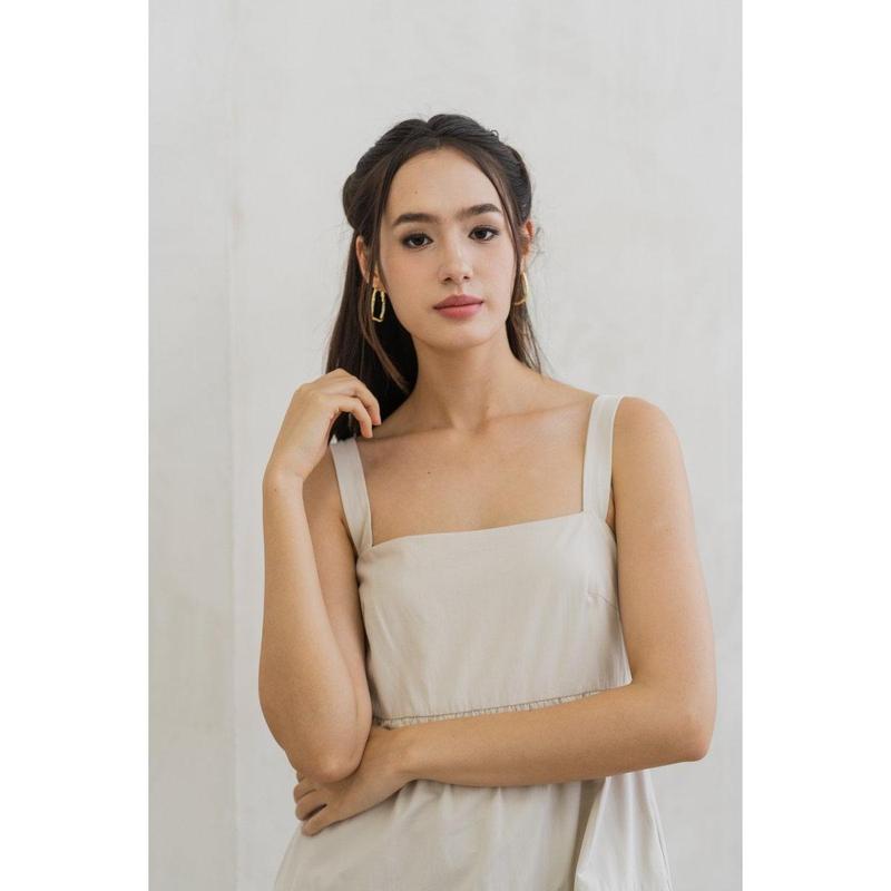 TSW Jean Tiered Midi Dress in Sand 8