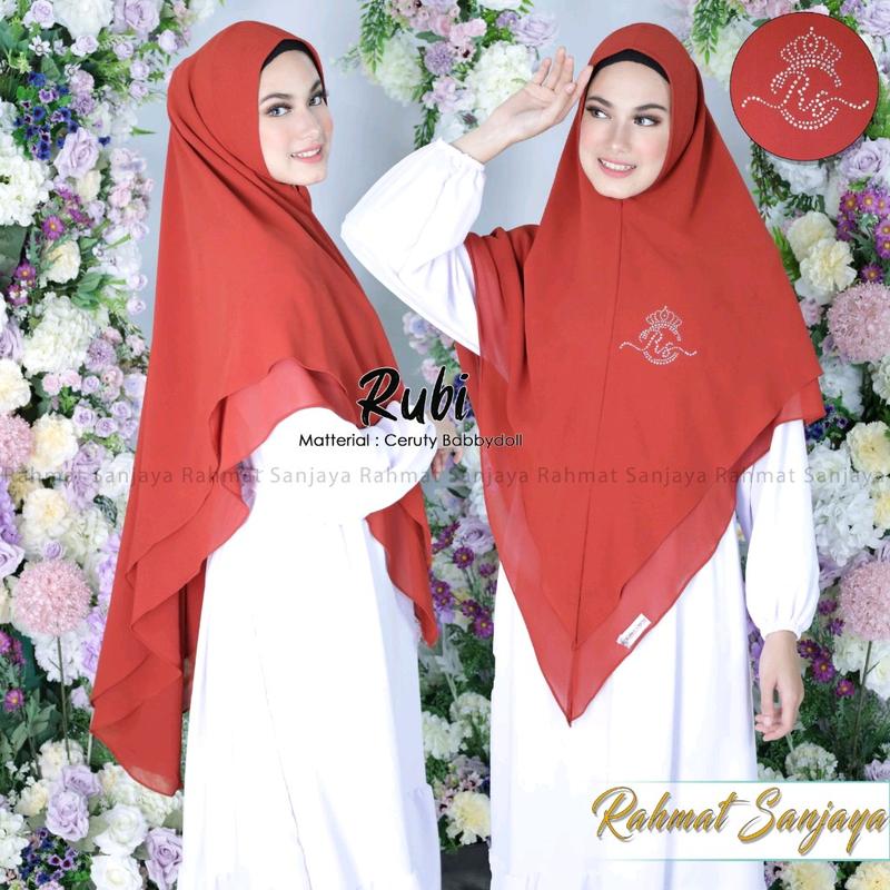 KHIMAR CERUTY BABY DOLL/KHIMAR 2LAYER/KERUDUNG JUMBO MURAH Panjang Muslim Syari 4