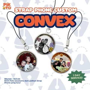 PIKATO Phone Strap Custom Frame Foto Convex Mirror Aesthetic Acrylic Premium Gantungan Tali HP UV Print Aesthetic Ready Stock