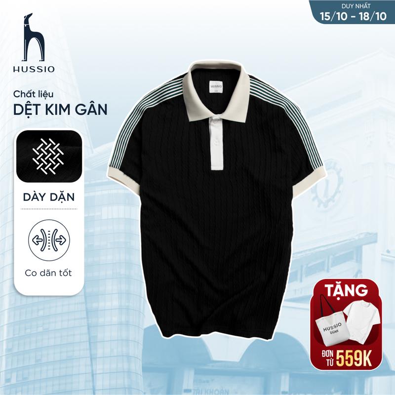 Áo polo nam REGERA vải thun gân mềm mịn, trẻ trung, năng động - HUSSIO