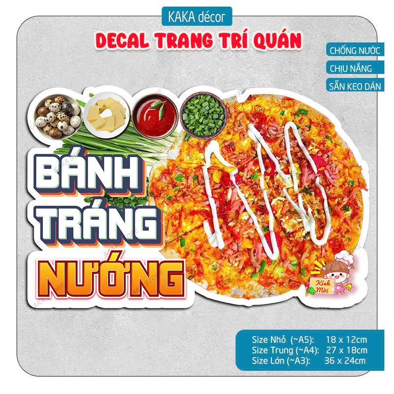 Decal BÁNH TRÁNG NƯỚNG Chống Nước Chịu Nắng Trang Trí Quán Ăn, Quán Trà Sữa, Cà…
