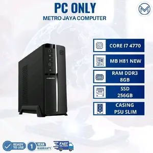 PC CPU KOMPUTER RAKITAN CORE I7 4770 RAM DDR3 8GB SSD 256GB CASING PSU SLIM