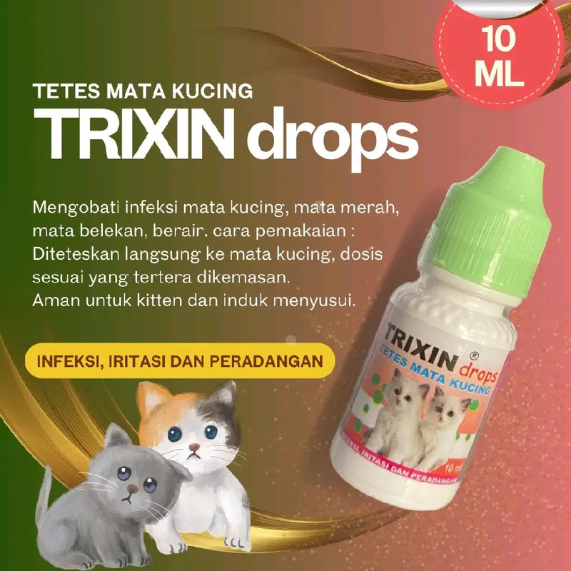 Trixin Drop 10ml Obat Tetes Mata Kucing Cat Kitten 10 ml