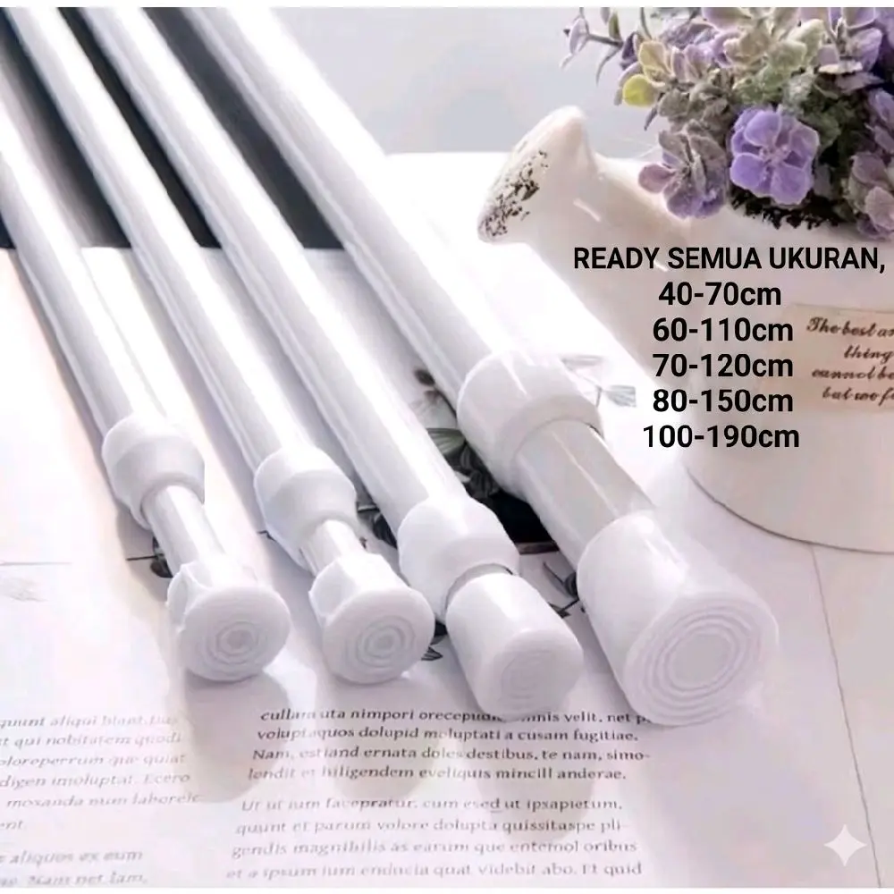 Pipa Pleksible Tiang Gorden Kolong Dapur Kamar Mandi Gantungan Baju Serbaguna Fleksibel Adjustable Panjang Pendek Praktis Efisien