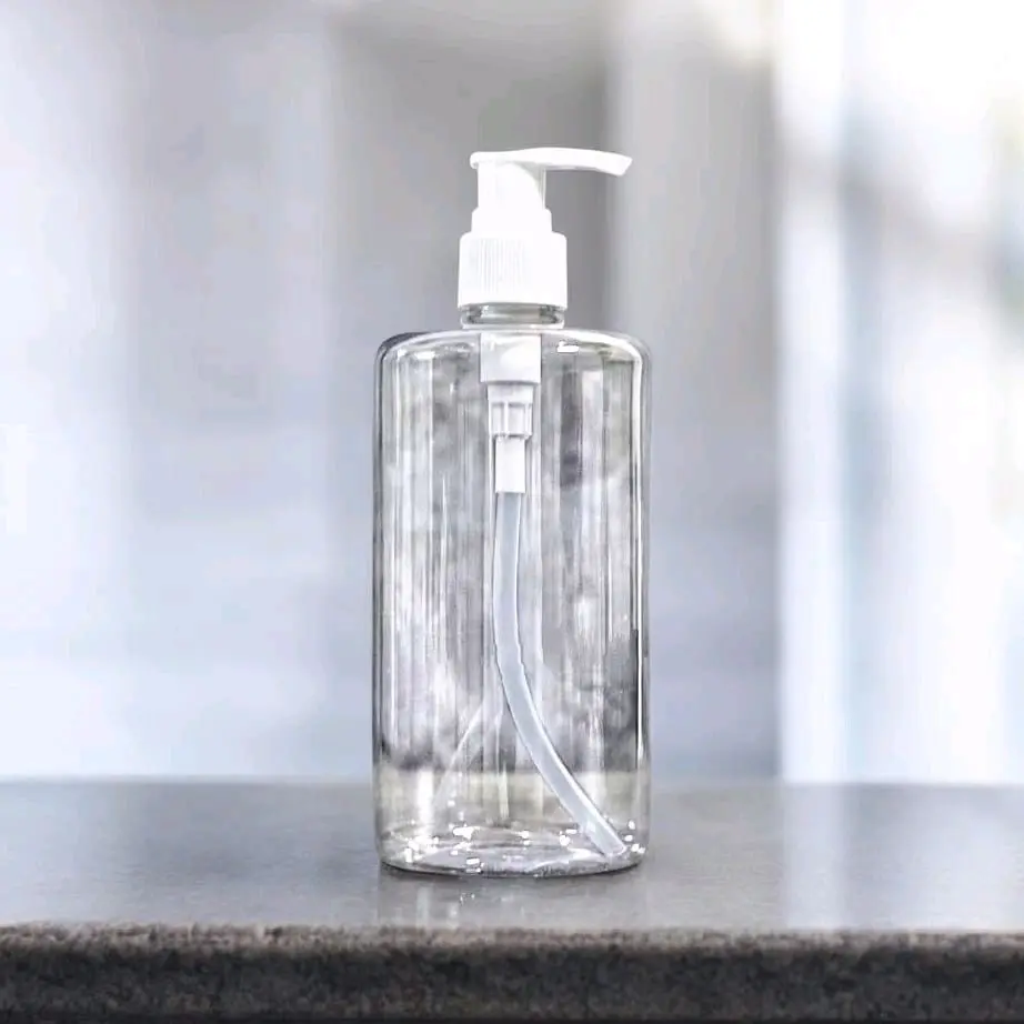 Botol Pump Sabun Cair 500ml Bening Plastik PET Handsoap Dispenser Isi Ulang Premium Tutup Pump & Putih
