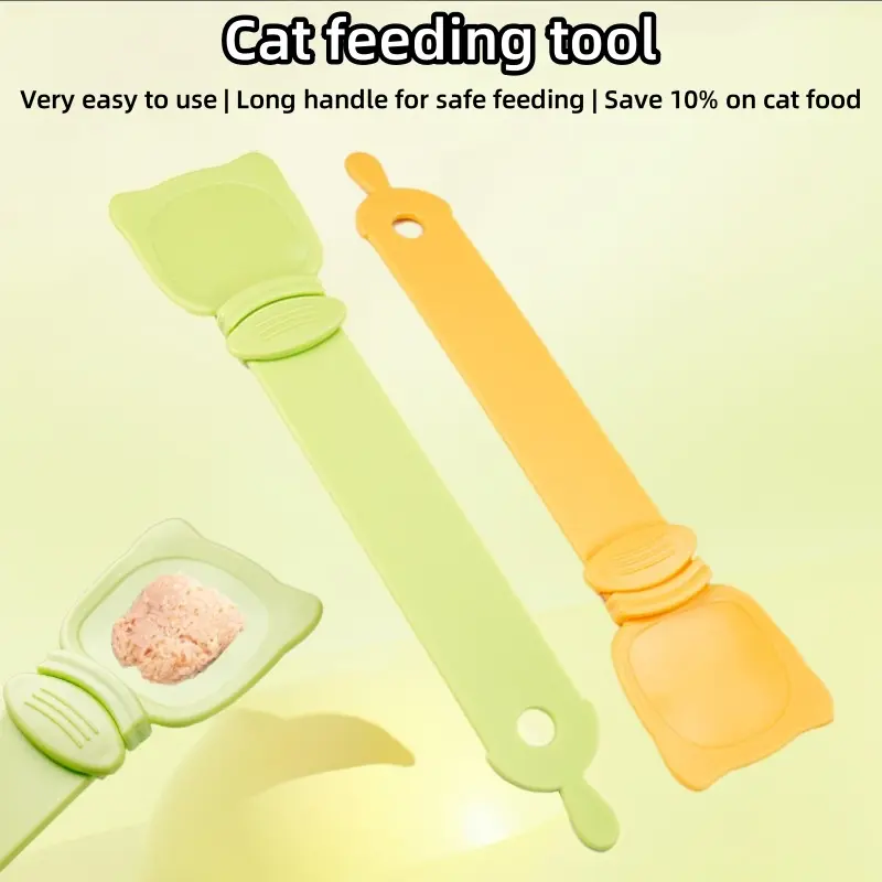 Cat food spoon, cat food feeder, squeezer, cat food spoon, leak-proof and spill-proof, clean and practical cat food spoon
