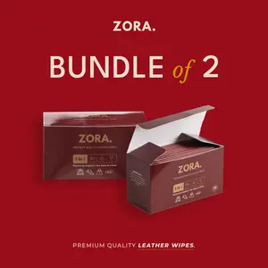 Bundling 2 ZORA Premium Quality Leather Wipes | Tisu Pembersih Tas dan Dompet Kulit