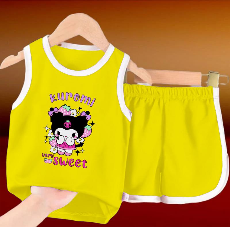 Luwi Kids Setelan Singlet Anak Motif Kuromi Sweet Celana Fashion 2