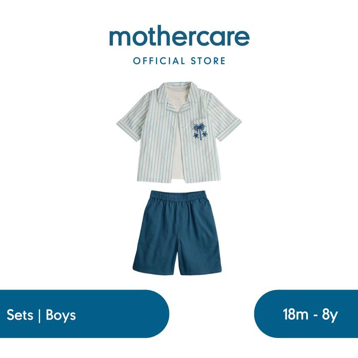 Gambar Mothercare Shirt, T-Shirt and Shorts Outfit - Set Baju Anak Laki-laki (Multi) - 18-24 Months dari Mothercare Indonesia Kab. Bogor Tokopedia