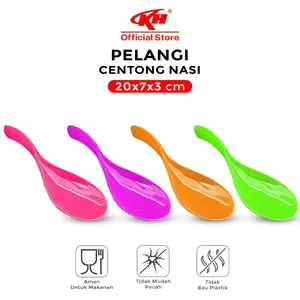 Centong Nasi Pelangi Plastik Ladle Rice Food Safe KH Kitchenware