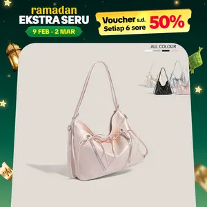 Ransel Pita Tas Bahu Wanita Tas Kulit Gaya Korea Tas Bahu Kasual Kapasitas Besar Tas Bahu Manis Jalanan Tas Sastra Komuter Ritsleting Pribadi untuk Wanita