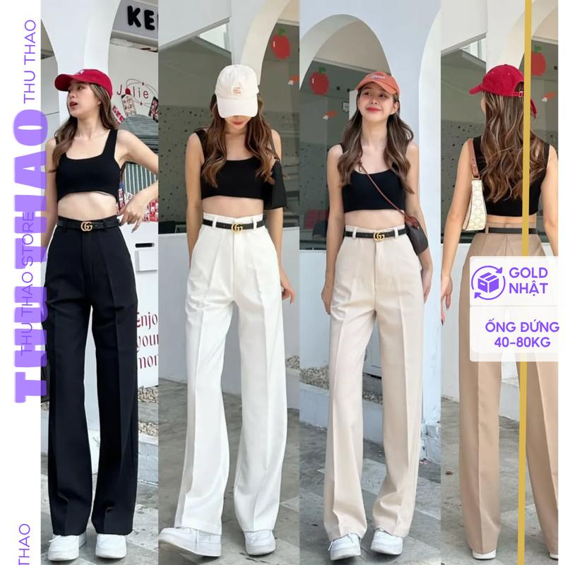 {Vải Gold Nhật}Quần tây ống đứng BIG SIZE, form vừa lưng cao dáng dài, mặc đi làm, đi học. Pants Jean Ong Women