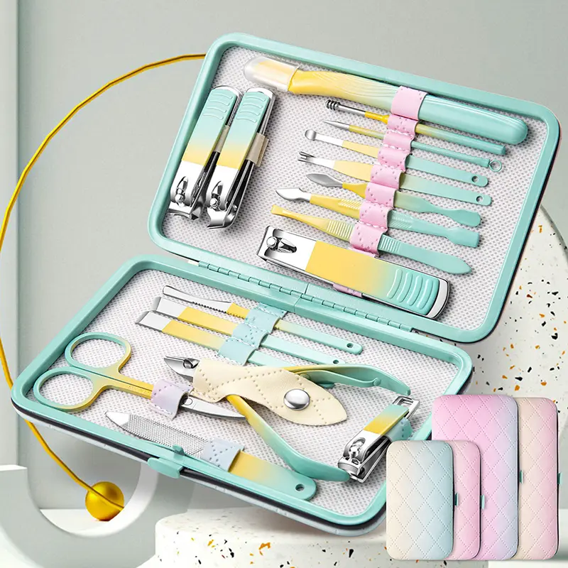 10Pcs Professional Manicure Kit, Stainless Steel Nail Clippers Set Pedicure Tools With Case for Women Men