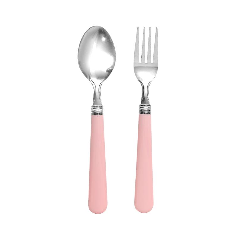 Fabian Colour Plastic Handle Cutlery Set - Pastel Pink (12 Pcs) 1