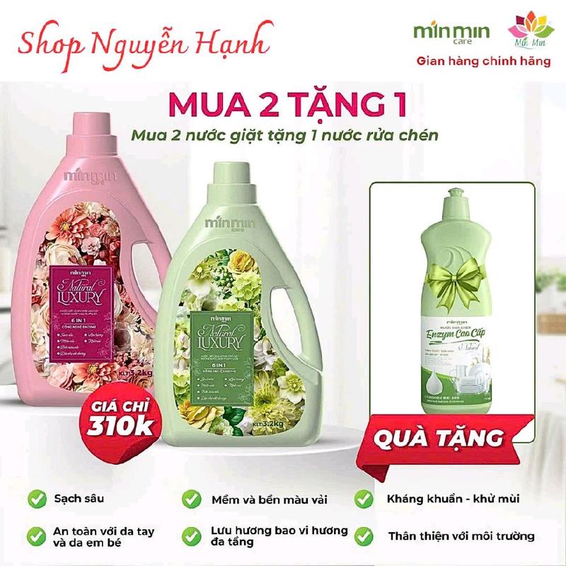 COMBO 2 CAN NƯỚC GIẶT XẢ ENZYM SINH HỌC MIN MIN CARE Làm Sạch