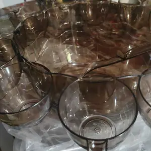 Technoplast Mangkok Es Buah / Punch Bowl Es Buah Prasmanan Pesta - Technoplast Lovelo Brown Puch Bowl Set