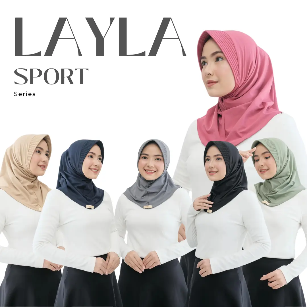 Zisha Hijab Bergo Layla Sport Semua Warna Bahan Spandeks Livia Super Instan Kerudung Muslim Nyaman & Praktis